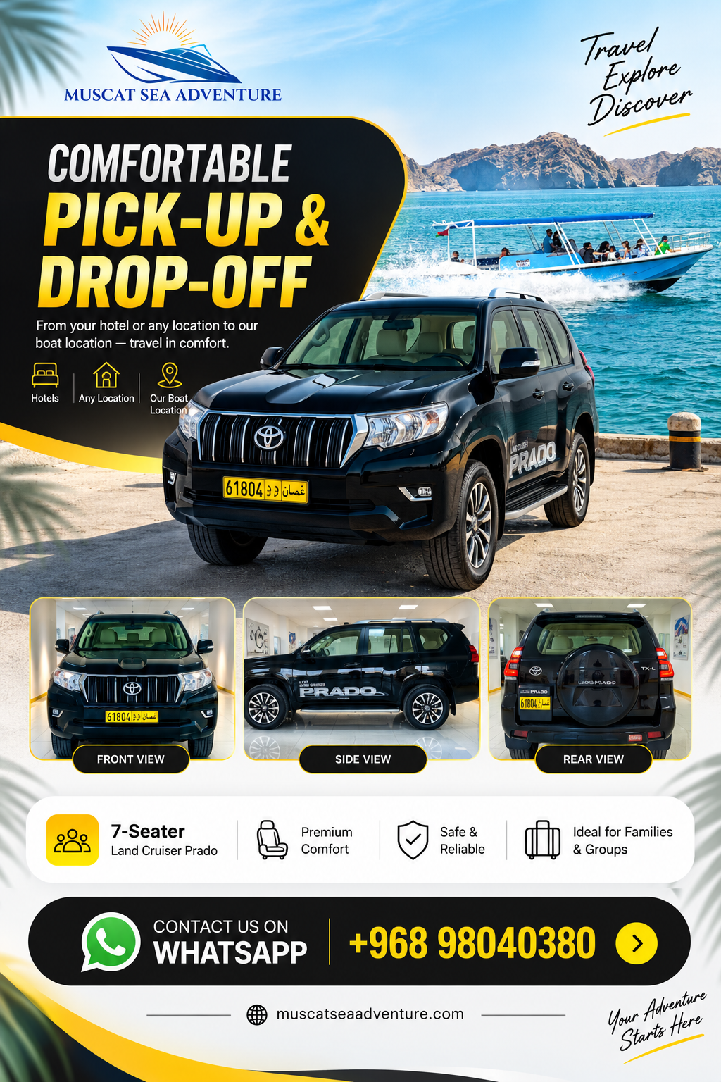 Muscat Sea Adventure Pick-Up and Drop-Off Service